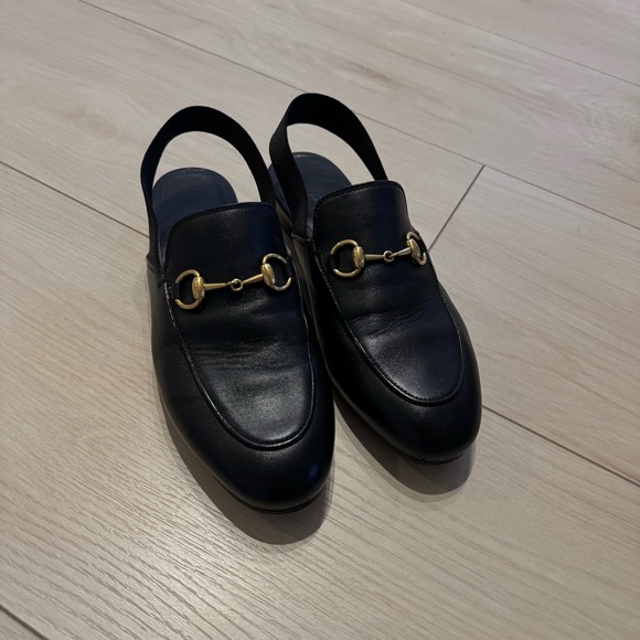 GUCCI Princetown Leather Slingback Mules - Picture 4 of 12